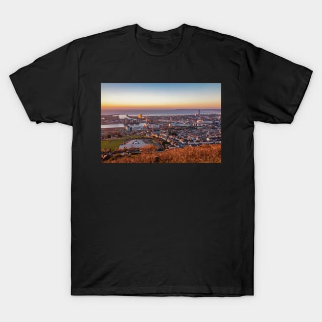 Swansea from Kilvey Hill T-Shirt by dasantillo